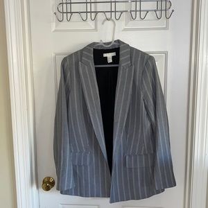 Grey and White Pinstripe H&M Blazer, Size 8